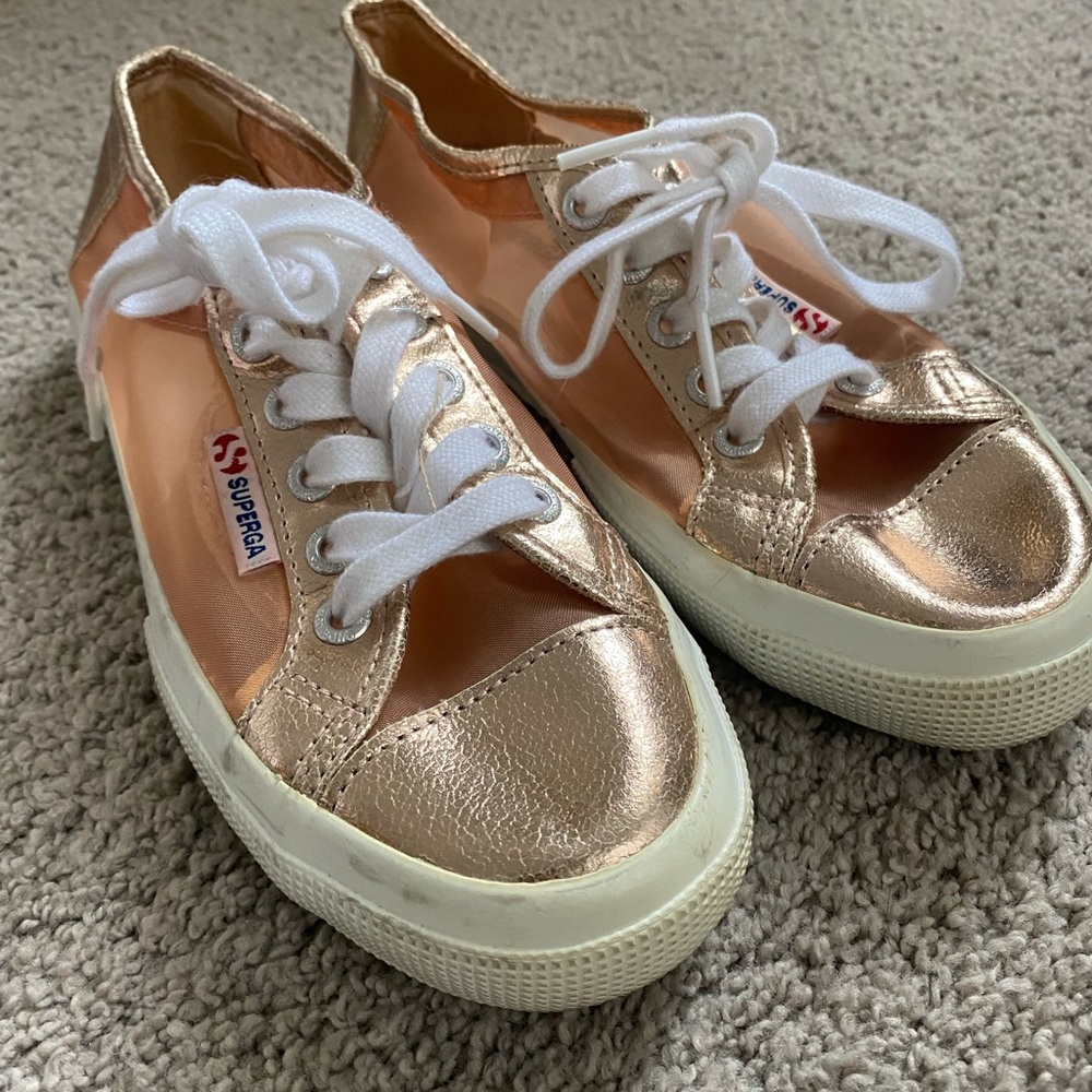 Superga Rose Gold Metallic Sneakers